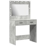 vidaXL Coiffeuse Gris béton 78.5 x 41 x 135 cm Bois d'ingénierie