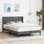 vidaXL Cadre de lit avec tête de lit Gris foncé 120 x 190 cm Velours