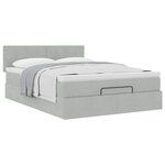 vidaXL Cadre de lit ottoman avec matelas gris clair 140x200 cm velours