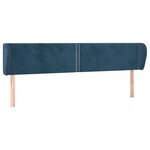 vidaXL Tête de lit avec oreilles Bleu foncé 203x23x78/88 cm Velours