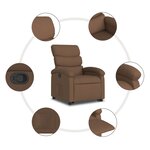 vidaXL Fauteuil inclinable Marron Tissu