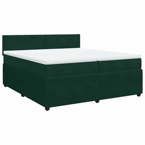 vidaXL Sommier à lattes de lit et matelas Vert foncé 200x200cm Velours