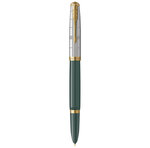 Stylo plume haut de gamme parker 51 premium  vert forêt  plume moyenne  cartouches d'encre bleue et noire  coffret cadeau