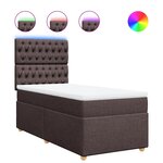 vidaXL Sommier à lattes de lit avec matelas Marron foncé 100x200 cm