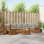 vidaXL Ensemble de canapés d'extérieur 8 pc Gris Naturel et Clair