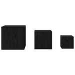 vidaXL Table Gigogne 3 Pièces Chêne noir 45 x 45 x 45 cm