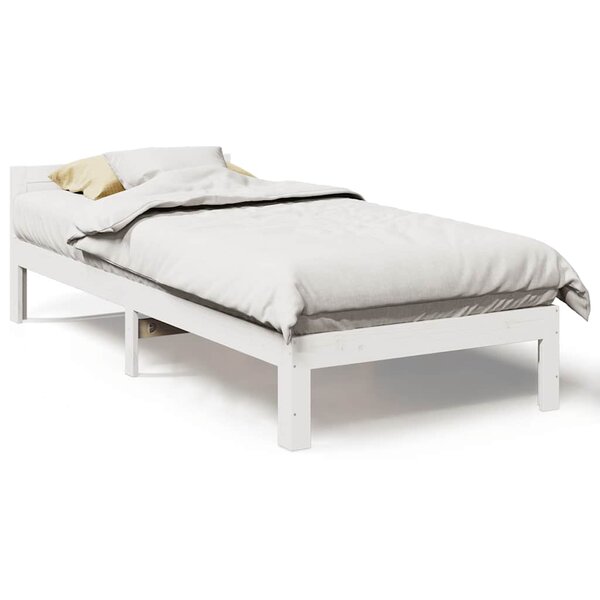 vidaXL Cadre de lit sans matelas blanc 80x200 cm bois massif de pin