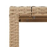 vidaXL Table de jardin dessus en verre beige 90x90x75cm résine tressée