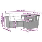 vidaXL Salon de jardin avec coussins 5 Pièces beige résine tressée