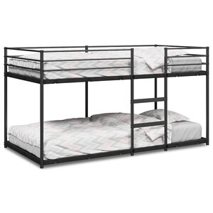 VidaXL Lit superposé sans matelas noir 90x200 cm acier