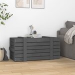 vidaXL Boîte de rangement Gris 91x40 5x42 cm Bois massif de pin