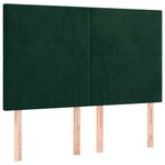 vidaXL Tête de lit à LED Vert foncé 144x5x118/128 cm Velours
