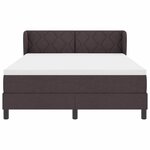vidaXL Lit à ressorts avec matelas Marron foncé 160 x 200 cm tissu
