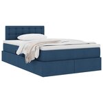 vidaXL Lit avec rangement et matelas avec matelas Bleu 120 x 190 cm