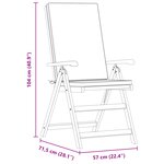 Chaises de jardin inclinables vidaXL avec coussins - 8 pièces en bois de teck massif