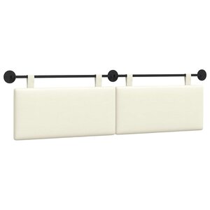 vidaXL Tête de lit suspendue Crème Tissu en velours côtelé