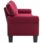 vidaXL Canapé à 4 places Rouge bordeaux Tissu