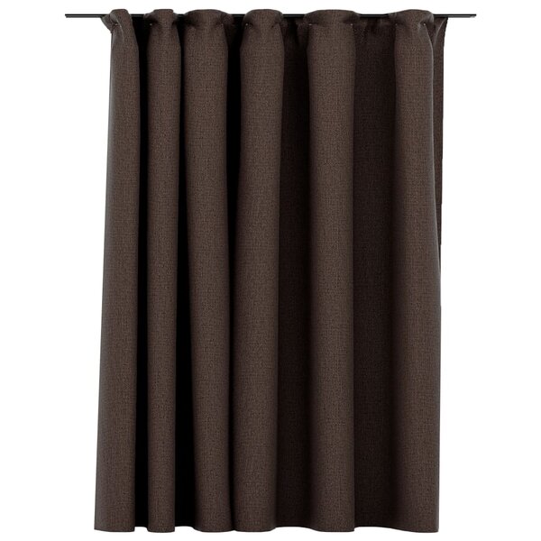 vidaXL Rideau occultant d'aspect de lin avec crochets Taupe 290x245 cm