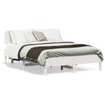 vidaXL Cadre de lit sans matelas blanc 140x190 cm bois de pin massif