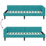 vidaXL Cadre de lit d'angle avec tête de lit Turquoise 90 x 190 cm