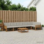 vidaXL Ensemble de canapés d'extérieur 7 Pièces Naturel et gris clair