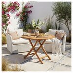 Table de jardin octogonale pliable en teck 100 cm Sana