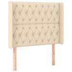 vidaXL Sommier à lattes de lit matelas et LED Crème 90x190 cm Tissu
