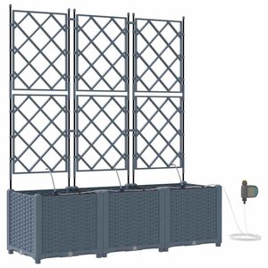 vidaXL Pots de jardin Gris clair 120 x 40 x 142 cm Acier