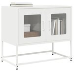 vidaXL Meuble TV blanc 68x39x60 5 cm acier laminé à froid