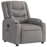 vidaXL Fauteuil de massage inclinable électrique Taupe Tissu