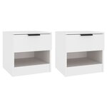 vidaXL Tables de chevet 2 Pièces Blanc Bois d'ingénierie
