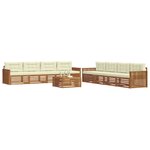 vidaXL Ensemble de canapés d'extérieur 9 Pièces Naturel et Crème