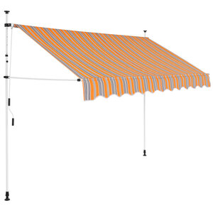 vidaXL Auvent rétractable manuel 250 cm Rayures jaunes et bleues