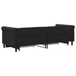 vidaXL Lit de jour avec gigogne et tiroirs sans matelas noir 80x200 cm