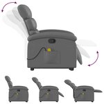 vidaXL Fauteuil inclinable de massage Gris Similicuir