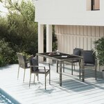 vidaXL Ensemble à manger de jardin 5 Pièces coussins gris résine tressée