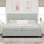 Lit Box Spring avec Matelas Gris clair 200x200 cm Velours