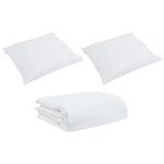 vidaXL Ensemble de Duvet avec oreiller 3 Pièces Blanc Plume de canard