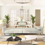 vidaXL Canapé-lit à 2 places avec deux oreillers Crème Velours