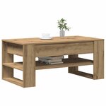 vidaXL Table basse Chêne artisanal 102 x 55 x 45 cm Bois d'ingénierie