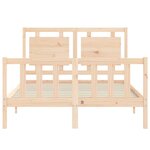 vidaXL Cadre de lit avec tête de lit 140x200 cm bois massif