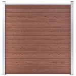 vidaXL Ensemble de clôture WPC 3 Carré + 1 Incliné 619 x 186 cm Marron