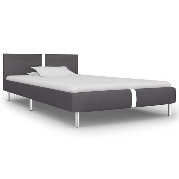 vidaXL Cadre de lit Gris Similicuir 90 x 200 cm
