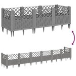 vidaXL Jardinière avec piquets gris clair 123 5x43 5x43 5 cm PP