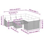 vidaXL Ensemble de canapé de jardin 9 Pièces Gris clair 55 x 55 x 37 cm