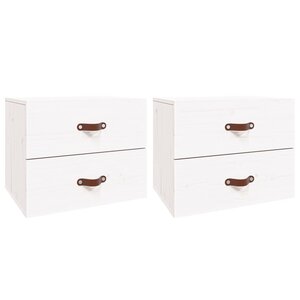 vidaXL Tables de chevet murales 2 Pièces Blanc 50x36x40 cm