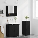 vidaXL Ensemble de mobilier de salle de bain avec tiroir 3 Pièces Noir