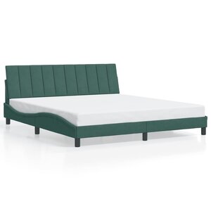 vidaXL Cadre de lit sans matelas Hanko vert foncé 180x200 cm velours