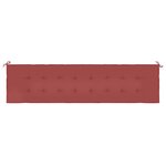 vidaXL Coussin de banc de jardin rouge bordeaux 200x50x4 cm