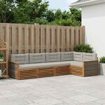 vidaXL Ensemble de canapés d'extérieur 5 Pièces Naturel et gris clair